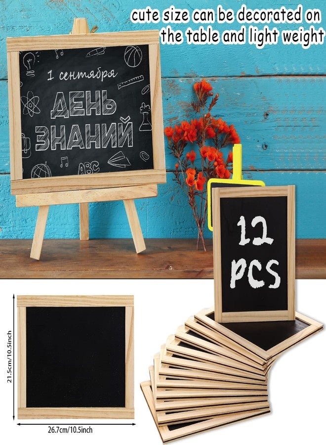 Harloon 12 Pcs 10.5" x 8.5" Framed Chalkboard Bulk Double Sided Wood Tabletop Small Chalkboard Signs Mini Blackboard Classroom School Supplies for Party Home Office Craft Birthday Wall Menu Food - Image 2